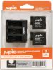 2x GoPro accu Jupio voor HERO5/6/7, HERO (2018) 1260mAh + Compact USB Triple Lader online kopen