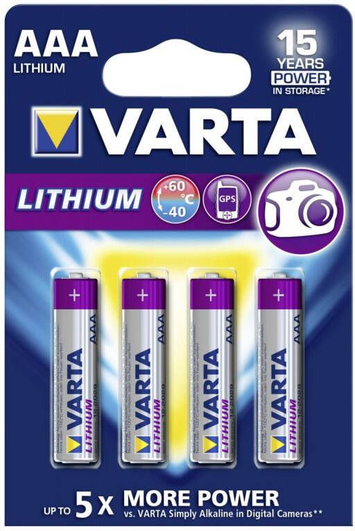 Varta Lr03 Professional Lithium 15v 4 X Aaa 6103301404 online kopen