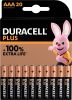 Duracell batterij Plus 100% AAA, blister van 20 stuks online kopen